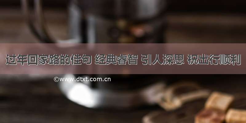 过年回家路的佳句 经典睿智 引人深思 祝出行顺利