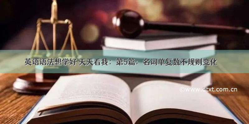 英语语法想学好 天天看我：第5篇：名词单复数不规则变化