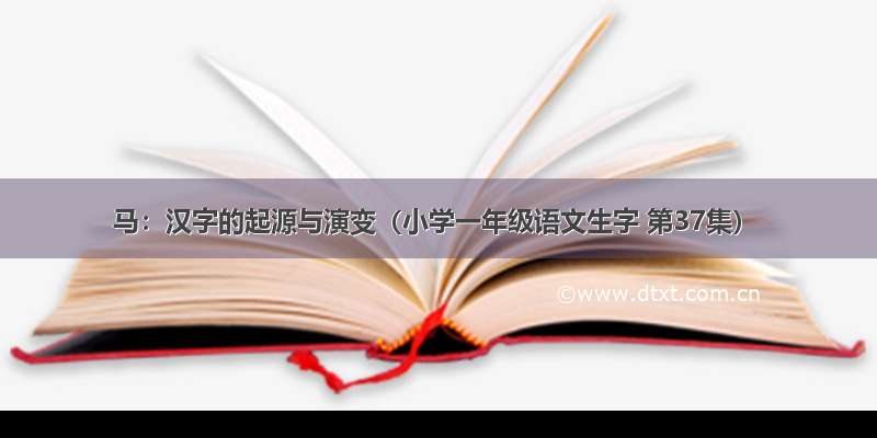 马：汉字的起源与演变（小学一年级语文生字 第37集）