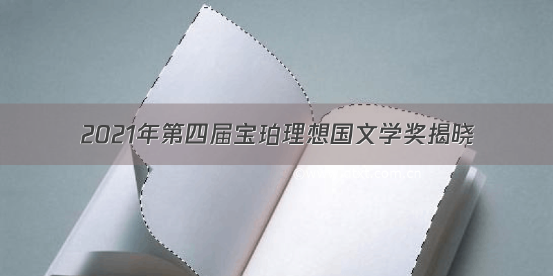 2021年第四届宝珀理想国文学奖揭晓