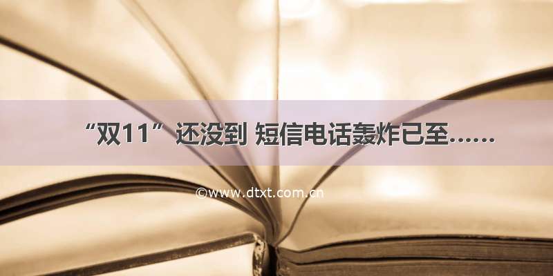 “双11”还没到 短信电话轰炸已至……