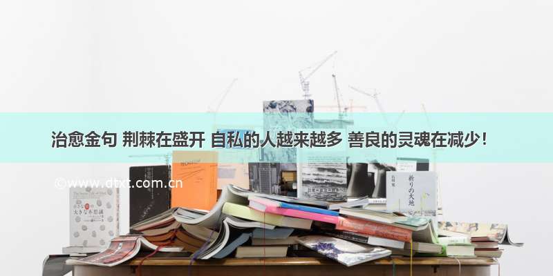 治愈金句 荆棘在盛开 自私的人越来越多 善良的灵魂在减少！