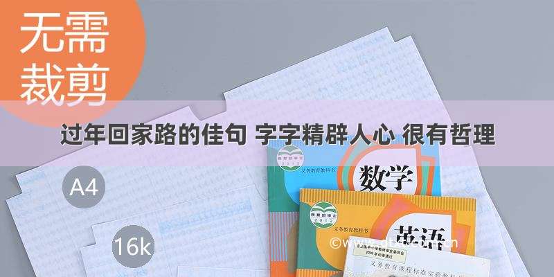 过年回家路的佳句 字字精辟人心 很有哲理