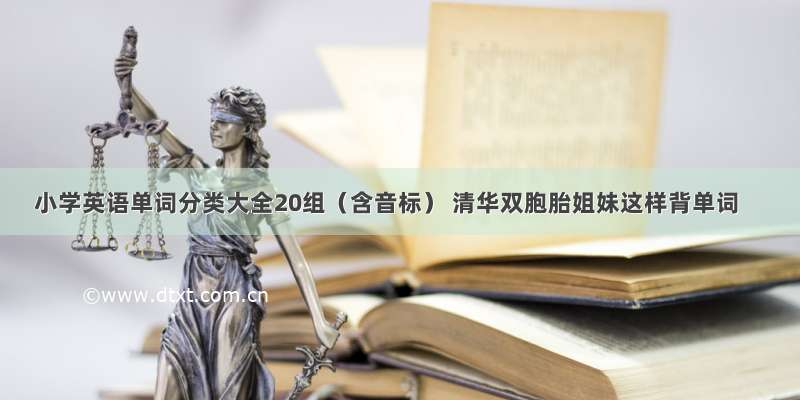 小学英语单词分类大全20组（含音标） 清华双胞胎姐妹这样背单词