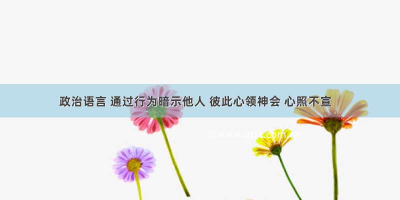 政治语言 通过行为暗示他人 彼此心领神会 心照不宣