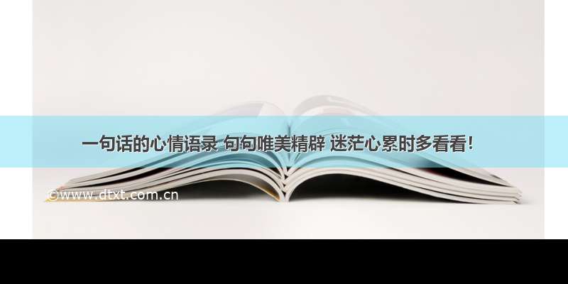 一句话的心情语录 句句唯美精辟 迷茫心累时多看看！