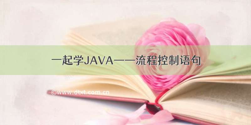 一起学JAVA——流程控制语句