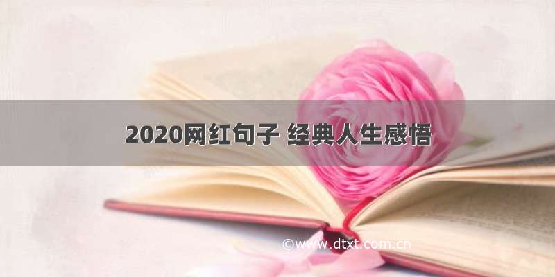 2020网红句子 经典人生感悟