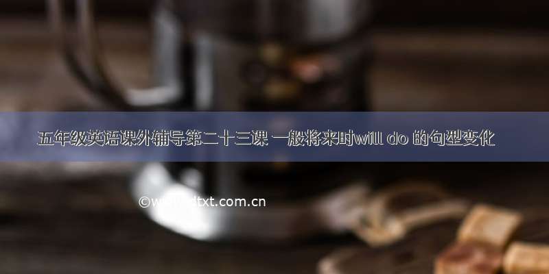 五年级英语课外辅导第二十三课 一般将来时will do 的句型变化