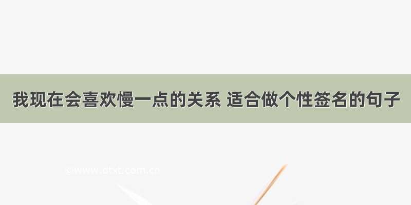 我现在会喜欢慢一点的关系 适合做个性签名的句子