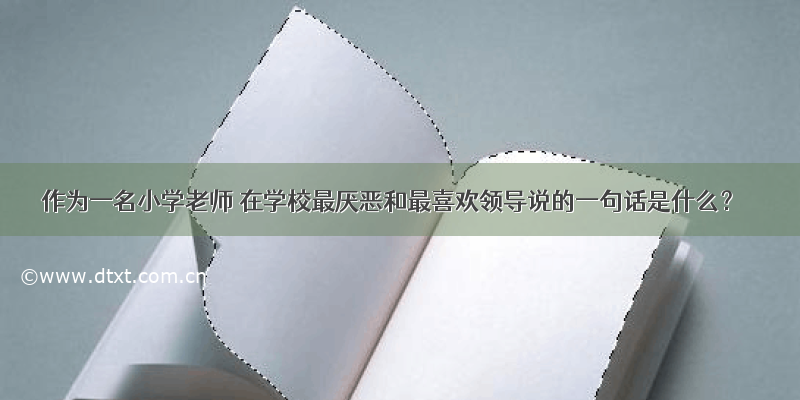 作为一名小学老师 在学校最厌恶和最喜欢领导说的一句话是什么？