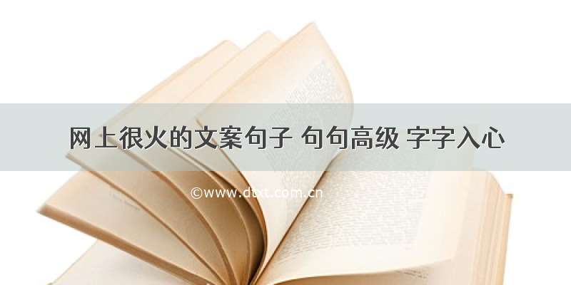 网上很火的文案句子 句句高级 字字入心