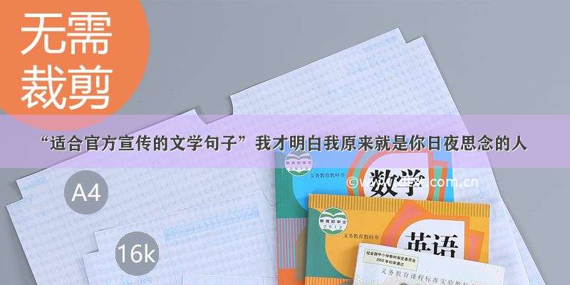 “适合官方宣传的文学句子”我才明白我原来就是你日夜思念的人