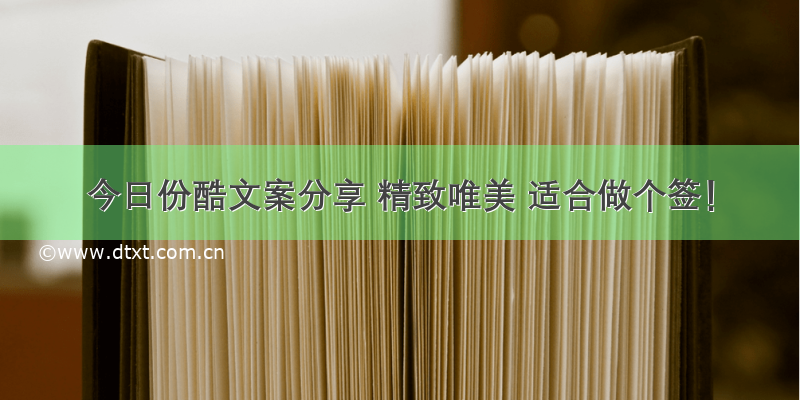 今日份酷文案分享 精致唯美 适合做个签！