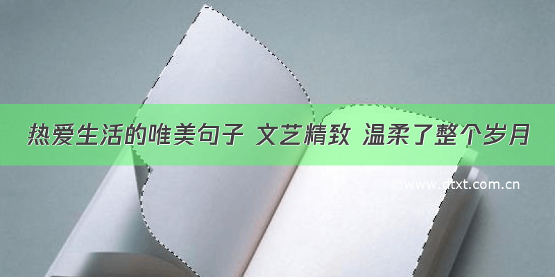 热爱生活的唯美句子 文艺精致 温柔了整个岁月