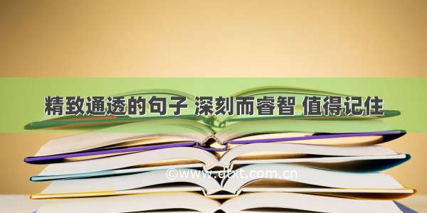 精致通透的句子 深刻而睿智 值得记住