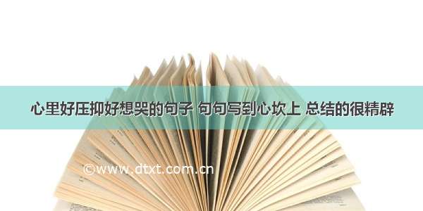 心里好压抑好想哭的句子 句句写到心坎上 总结的很精辟