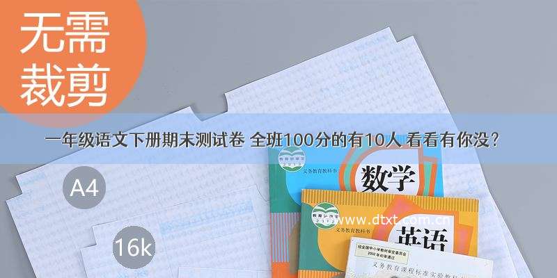 一年级语文下册期末测试卷 全班100分的有10人 看看有你没？