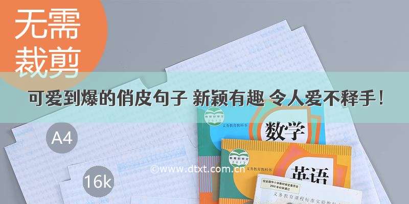 可爱到爆的俏皮句子 新颖有趣 令人爱不释手！