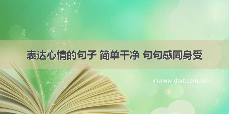 表达心情的句子 简单干净 句句感同身受