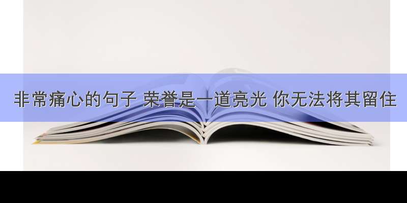 非常痛心的句子 荣誉是一道亮光 你无法将其留住