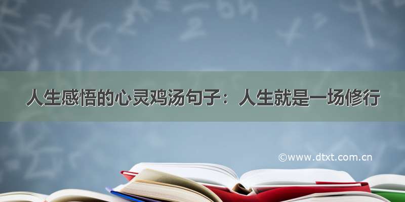 人生感悟的心灵鸡汤句子：人生就是一场修行