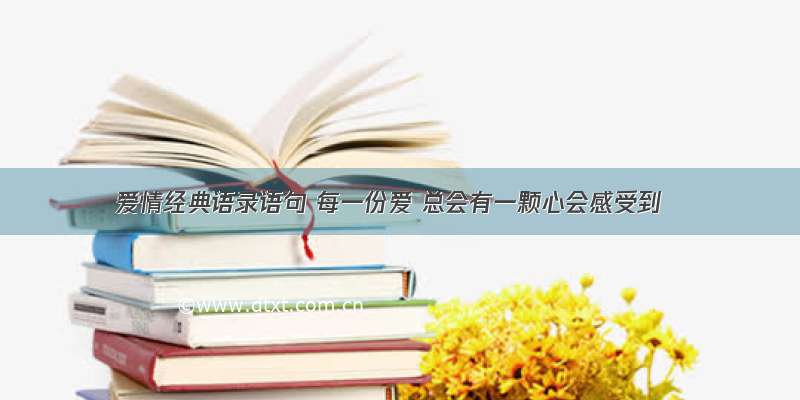 爱情经典语录语句 每一份爱 总会有一颗心会感受到