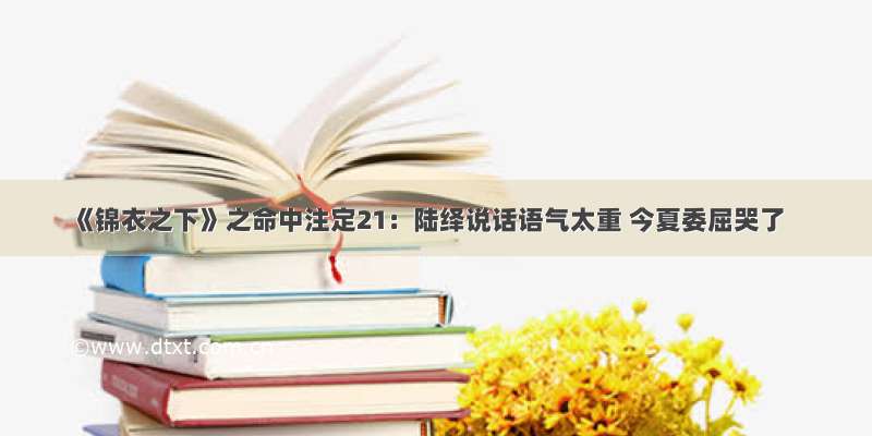 《锦衣之下》之命中注定21：陆绎说话语气太重 今夏委屈哭了