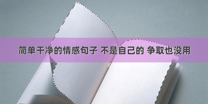 简单干净的情感句子 不是自己的 争取也没用