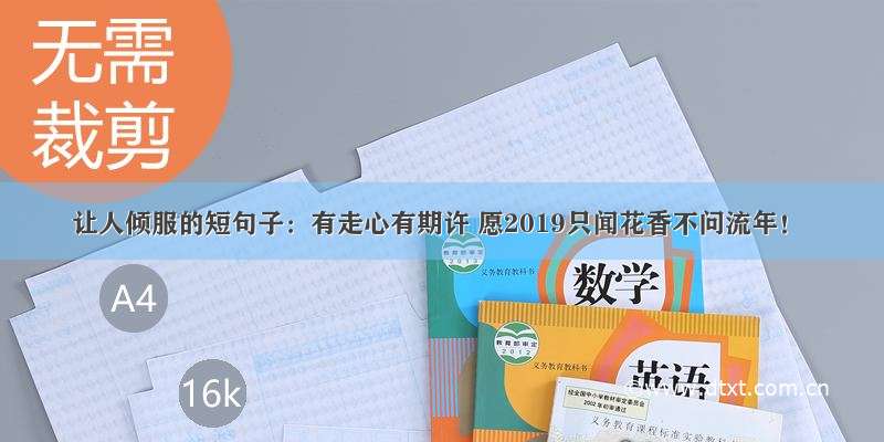 让人倾服的短句子：有走心有期许 愿2019只闻花香不问流年！