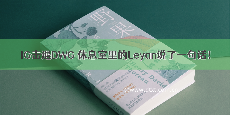 IG击退DWG 休息室里的Leyan说了一句话！