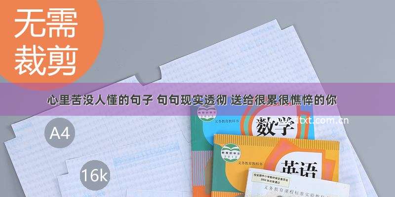 心里苦没人懂的句子 句句现实透彻 送给很累很憔悴的你