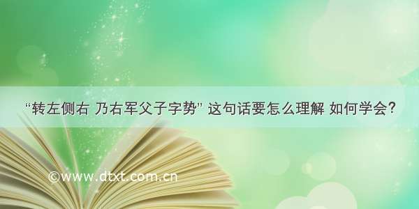 “转左侧右 乃右军父子字势” 这句话要怎么理解 如何学会？