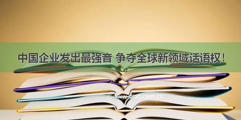 中国企业发出最强音 争夺全球新领域话语权！