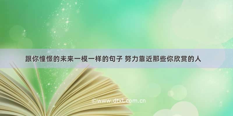 跟你憧憬的未来一模一样的句子 努力靠近那些你欣赏的人