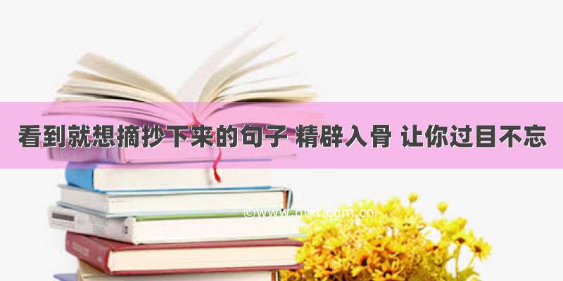 看到就想摘抄下来的句子 精辟入骨 让你过目不忘