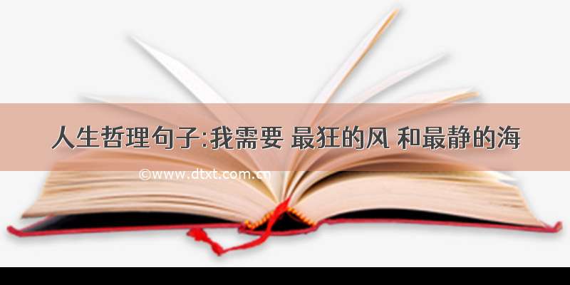 人生哲理句子:我需要 最狂的风 和最静的海