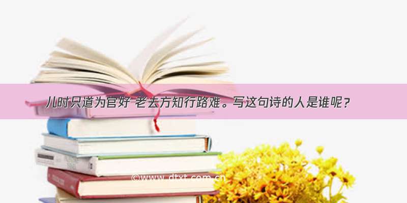 儿时只道为官好 老去方知行路难。写这句诗的人是谁呢？