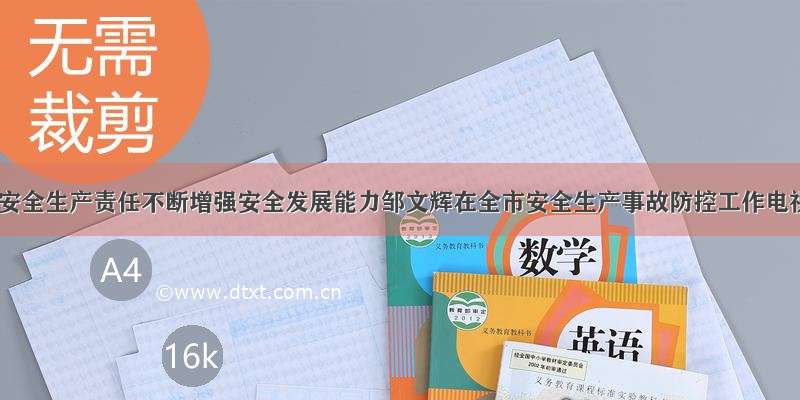 严格落实安全生产责任不断增强安全发展能力邹文辉在全市安全生产事故防控工作电视电话