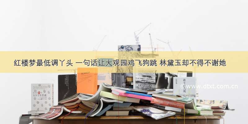 红楼梦最低调丫头 一句话让大观园鸡飞狗跳 林黛玉却不得不谢她