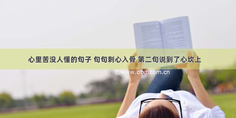 心里苦没人懂的句子 句句刺心入骨 第二句说到了心坎上