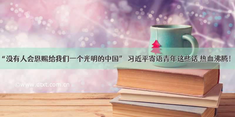 “没有人会恩赐给我们一个光明的中国” 习近平寄语青年这些话 热血沸腾！