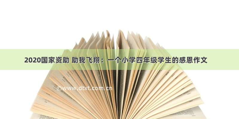 2020国家资助 助我飞翔：一个小学四年级学生的感恩作文