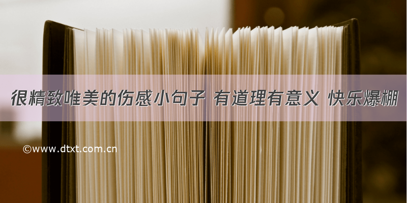 很精致唯美的伤感小句子 有道理有意义 快乐爆棚