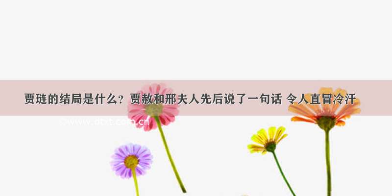 贾琏的结局是什么？贾赦和邢夫人先后说了一句话 令人直冒冷汗