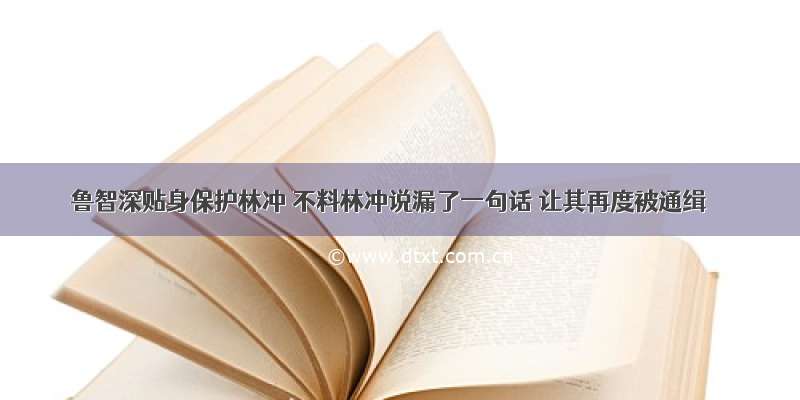 鲁智深贴身保护林冲 不料林冲说漏了一句话 让其再度被通缉