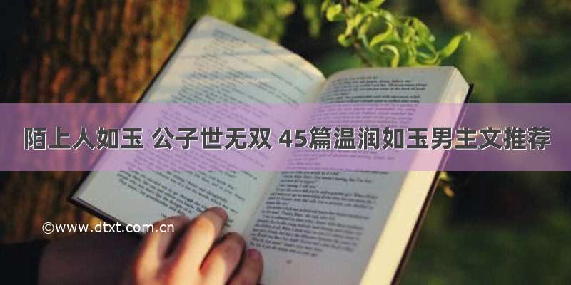 陌上人如玉 公子世无双 45篇温润如玉男主文推荐