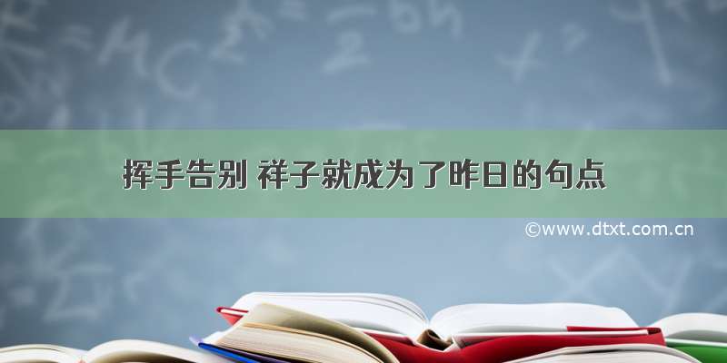 挥手告别 祥子就成为了昨日的句点