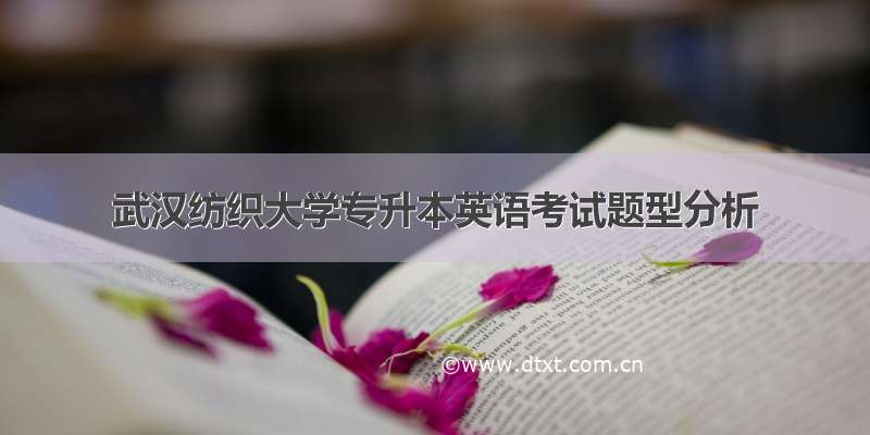 武汉纺织大学专升本英语考试题型分析