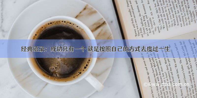 经典语录：成功只有一个 就是按照自己的方式去度过一生